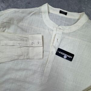 Coofandy BRAND NEW Men's Shirt Size XXL Roll Tab‎ Long Sleeve Ivory